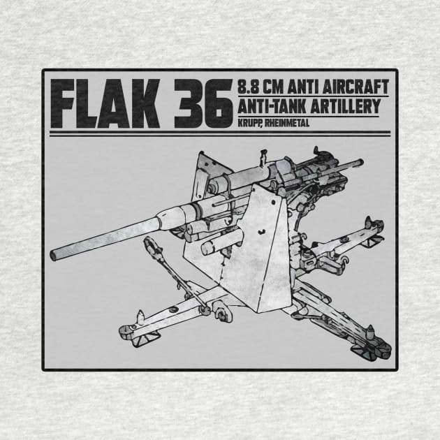 FLAK 36 ANTI AIRCRAFT by theanomalius_merch